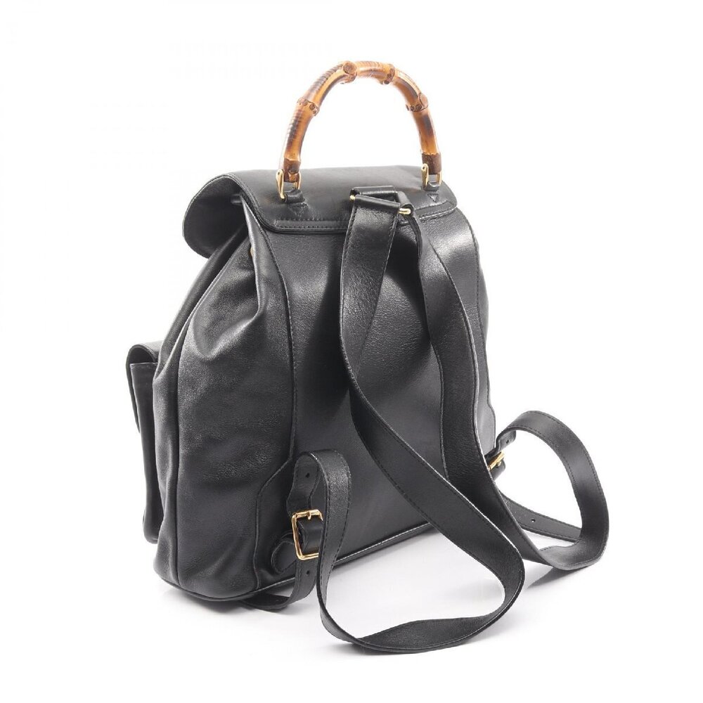 Gucci Bamboo Backpack Leather Black - Picture 3 of 9